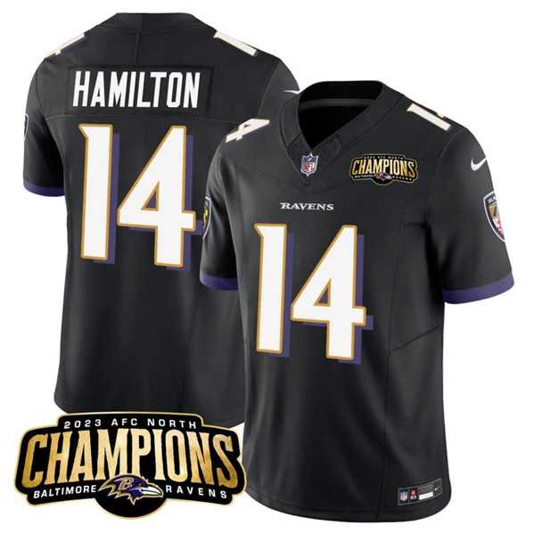 Men & Women & Youth Baltimore Ravens #14 Kyle Hamilton Black 2023 F.U.S.E. AFC North Champions Vapor Limited Jersey,We sell and wholesale Men & Women & Youth Baltimore Ravens #14 Kyle Hamilton Black 2023 F.U.S.E. AFC North Champions Vapor Limited Jersey on line form chian!